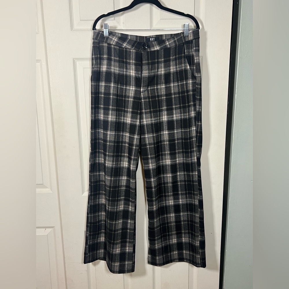KUT from the cloth Plaid light flannel pants, size 10 - Picture 2 of 7